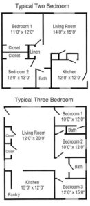 Spring Garden Floor Plans 2 and 3 Bedroom